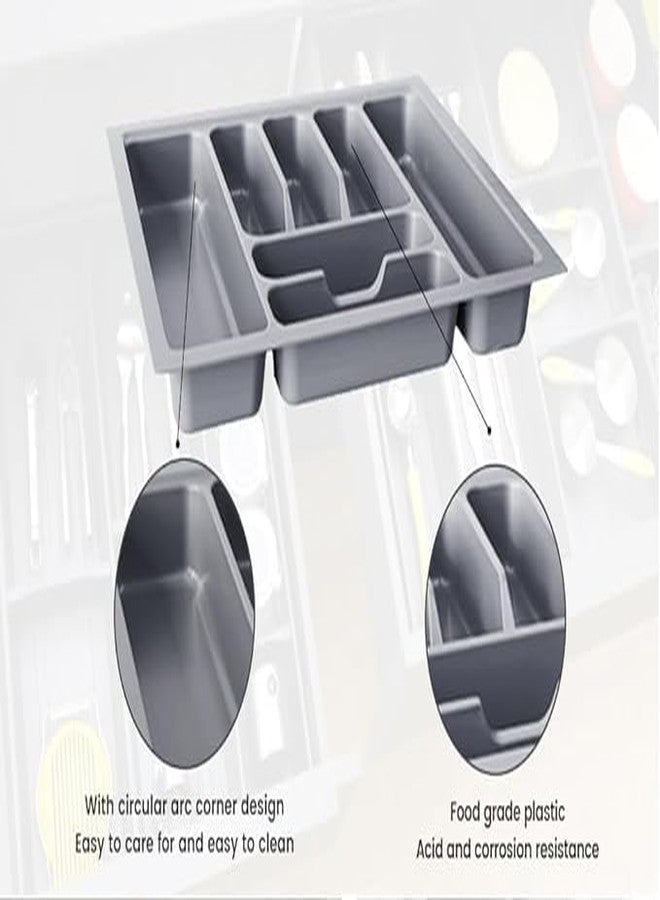 LEVON cutlery tray for kitchen drawer,cutlery stationery organizer, moduler kitchen basket, Grey, (17 X 19 INCH) (Medium) - Image 2